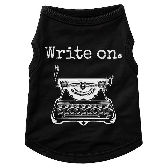 Write On. Retro Typewriter Funny Novelty Writing Writers Pun Doggie Tank