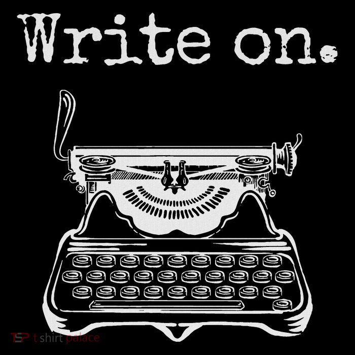 Write On. Retro Typewriter Funny Novelty Writing Writers Pun Apron