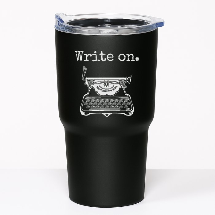 Write On. Retro Typewriter Funny Novelty Writing Writers Pun Tumbler