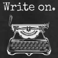 Write On. Retro Typewriter Funny Novelty Writing Writers Pun Golf Towel