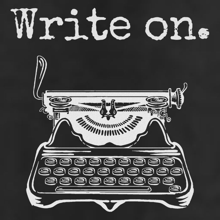 Write On. Retro Typewriter Funny Novelty Writing Writers Pun Golf Towel