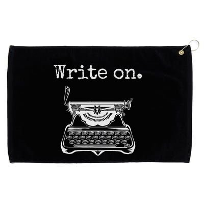 Write On. Retro Typewriter Funny Novelty Writing Writers Pun Grommeted Golf Towel