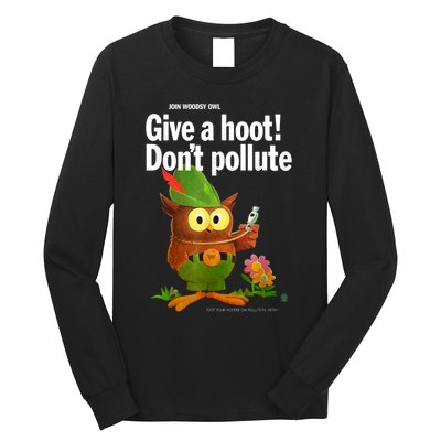 Woodsy Owl Retro Give A Hoot Don't Pollute Long Sleeve Shirt