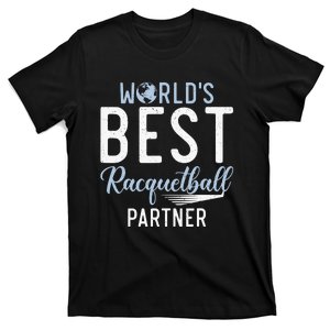 Worlds Okayest Racquetball Player Funny Gift Racquet T-Shirt