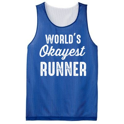 Worlds Okayest Runner Funny Cool Gift Mesh Reversible Basketball Jersey Tank