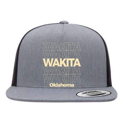 Wakita Oklahoma Repeating Text Flat Bill Trucker Hat