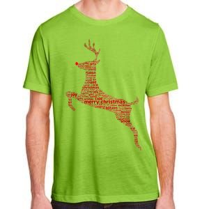 Wordy Reindeer Christmas Adult ChromaSoft Performance T-Shirt