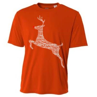 Wordy Reindeer Christmas Cooling Performance Crew T-Shirt