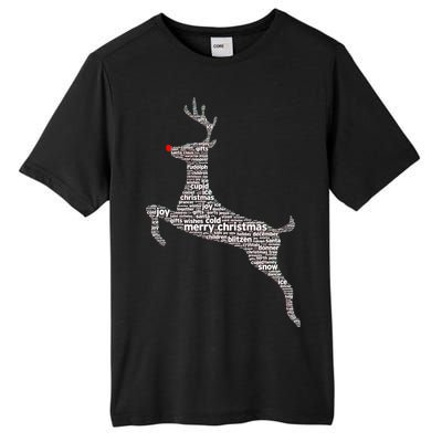 Wordy Reindeer Christmas Tall Fusion ChromaSoft Performance T-Shirt