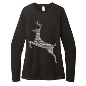 Wordy Reindeer Christmas Womens CVC Long Sleeve Shirt