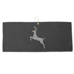 Wordy Reindeer Christmas Large Microfiber Waffle Golf Towel