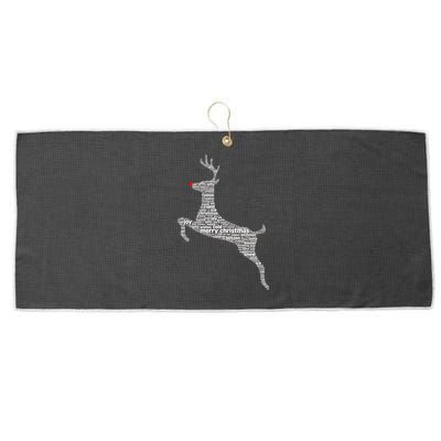 Wordy Reindeer Christmas Large Microfiber Waffle Golf Towel