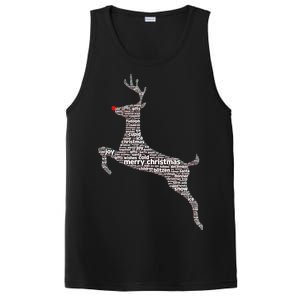 Wordy Reindeer Christmas PosiCharge Competitor Tank