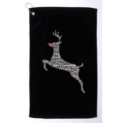 Wordy Reindeer Christmas Platinum Collection Golf Towel