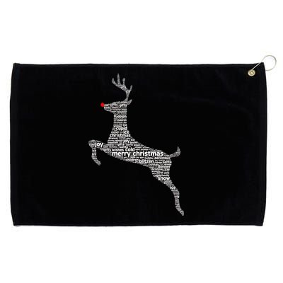 Wordy Reindeer Christmas Grommeted Golf Towel