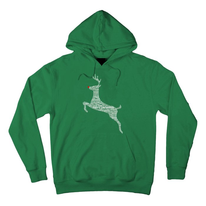 Wordy Reindeer Christmas Hoodie