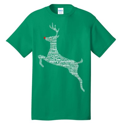 Wordy Reindeer Christmas Tall T-Shirt