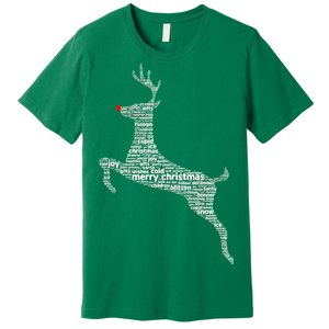 Wordy Reindeer Christmas Premium T-Shirt