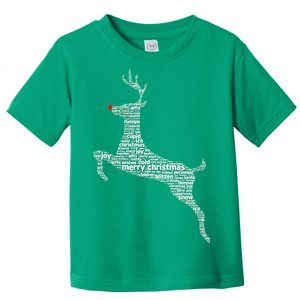 Wordy Reindeer Christmas Toddler T-Shirt