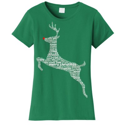 Wordy Reindeer Christmas Women's T-Shirt