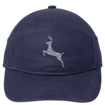 Wordy Reindeer Christmas 7-Panel Snapback Hat