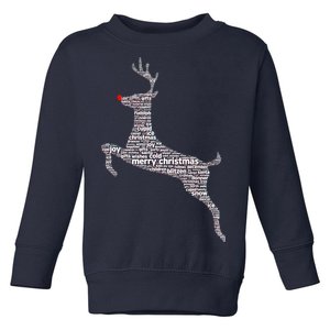 Wordy Reindeer Christmas Toddler Sweatshirt