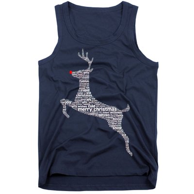 Wordy Reindeer Christmas Tank Top