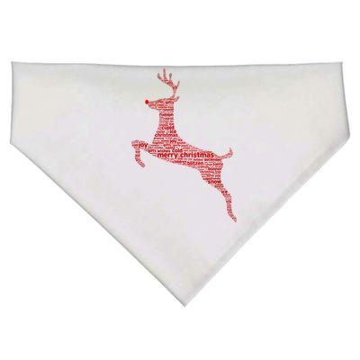 Wordy Reindeer Christmas USA-Made Doggie Bandana