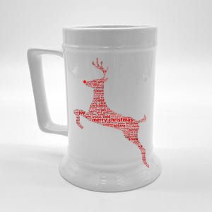 Wordy Reindeer Christmas Beer Stein