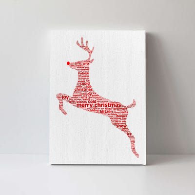 Wordy Reindeer Christmas Canvas