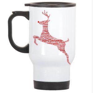 Wordy Reindeer Christmas Stainless Steel Travel Mug