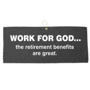 Work For God The Retirement Pan Is Great Large Microfiber Waffle Golf Towel