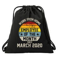 Work From Home Employee Of The Month Funny Pandemic Drawstring Bag