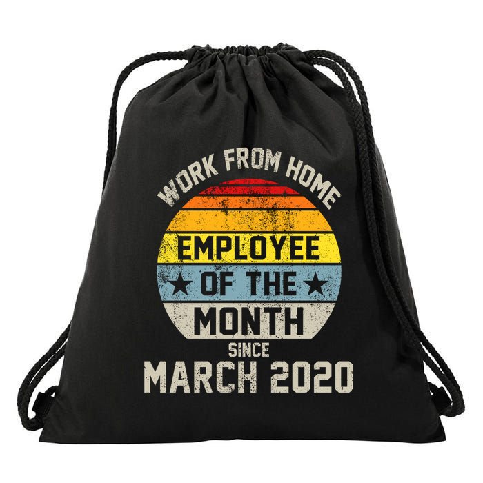 Work From Home Employee Of The Month Funny Pandemic Drawstring Bag