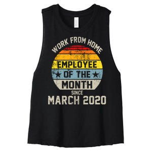 Work From Home Employee Of The Month Funny Pandemic Women's Racerback Cropped Tank