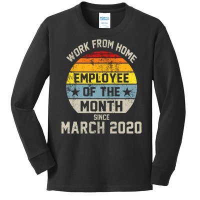 Work From Home Employee Of The Month Funny Pandemic Kids Long Sleeve Shirt