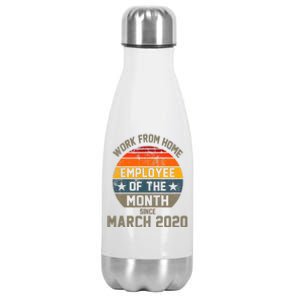 Work From Home Employee Of The Month Funny Pandemic Stainless Steel Insulated Water Bottle