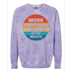 Work From Home Employee Of The Month Retro Colorblast Crewneck Sweatshirt