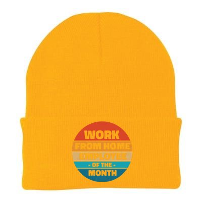 Work From Home Employee Of The Month Retro Knit Cap Winter Beanie