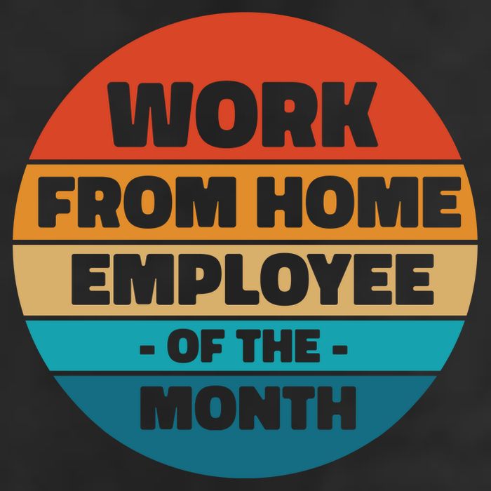 Work From Home Employee Of The Month Retro 7 Panel Mesh Trucker Snapback Hat