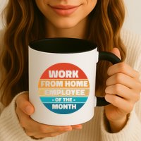 Work From Home Employee Of The Month Retro Mug