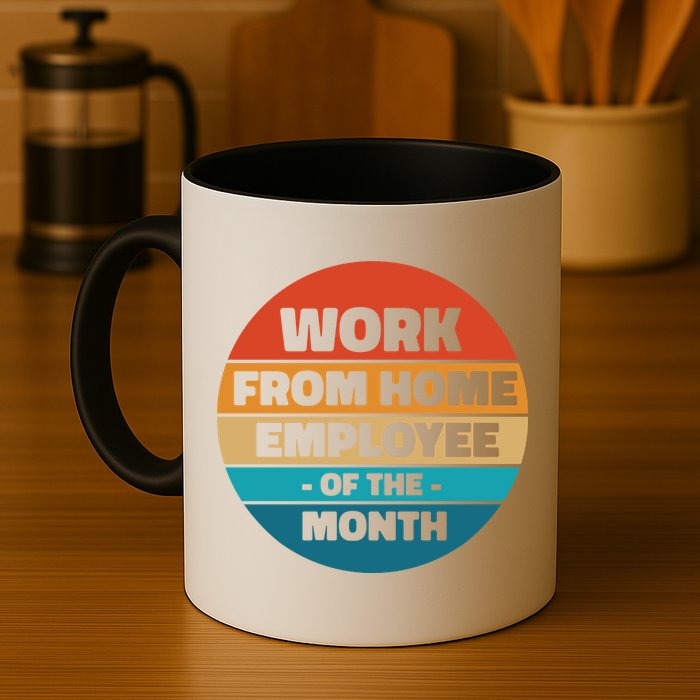 Work From Home Employee Of The Month Retro Mug