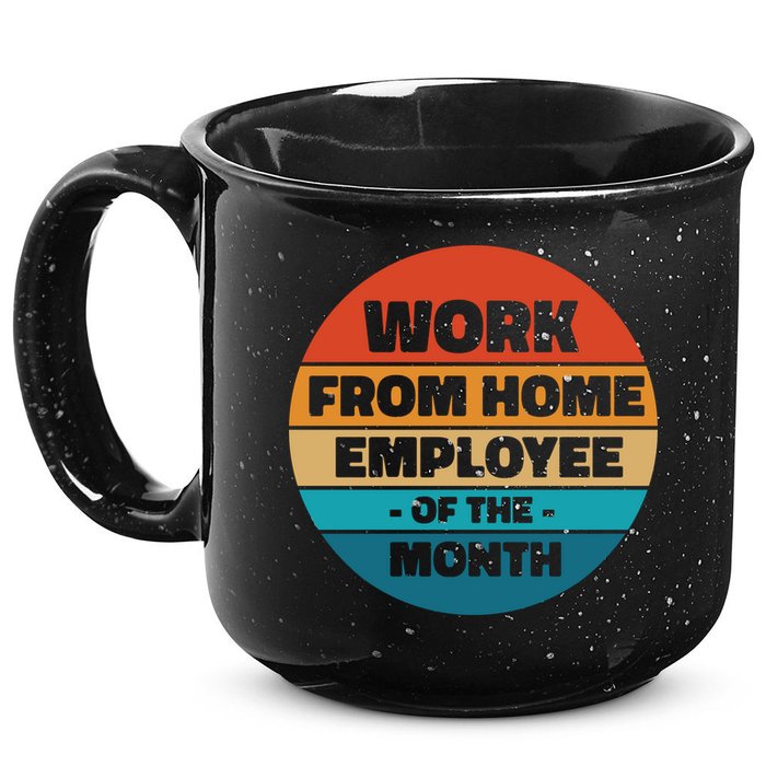 Work From Home Employee Of The Month Retro 15oz Campfire Ceramic Mug