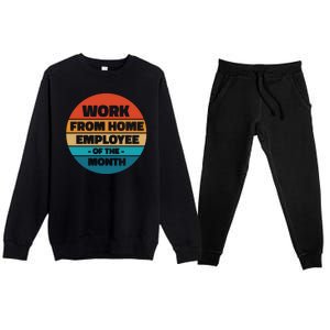 Work From Home Employee Of The Month Retro Premium Crewneck Sweatsuit Set