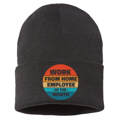 Work From Home Employee Of The Month Retro Sustainable Knit Beanie