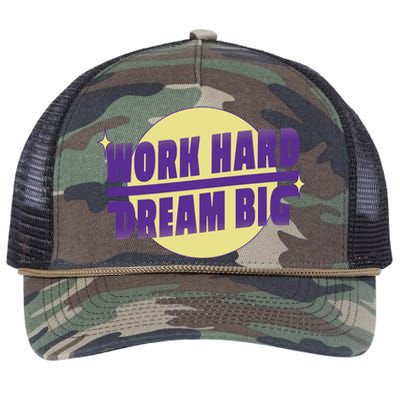 Work Hard Dream Big Retro Rope Trucker Hat Cap