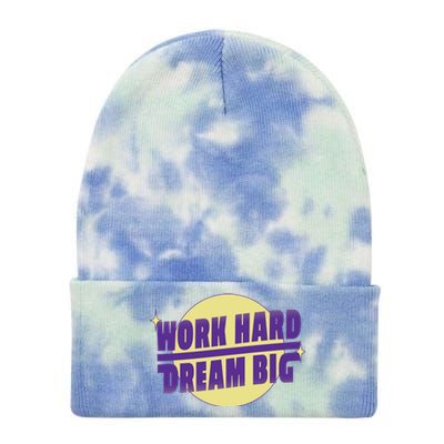 Work Hard Dream Big Tie Dye 12in Knit Beanie