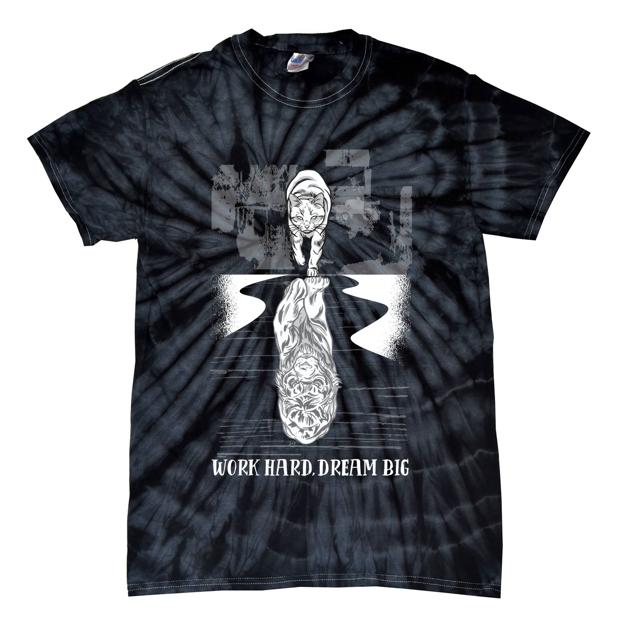 Work Hard Dream Big Tiger Tie-Dye T-Shirt