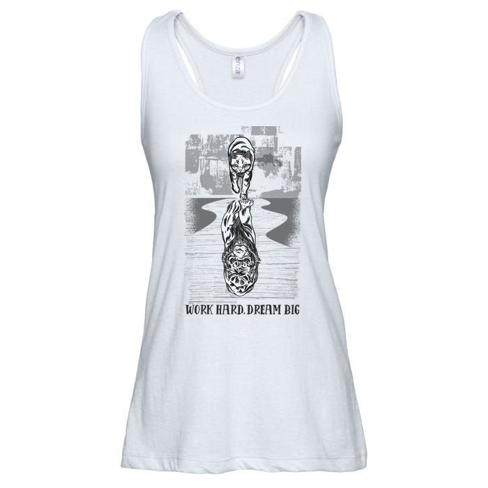 Work Hard Dream Big Tiger Ladies Essential Flowy Tank