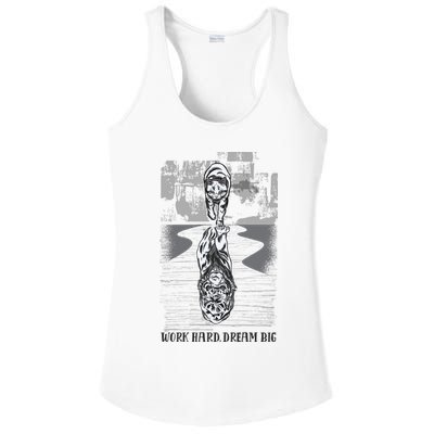 Work Hard Dream Big Tiger Ladies PosiCharge Competitor Racerback Tank